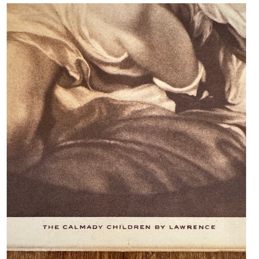 The Calmady Children By Lawrence Vtg 1913 Print Cardboard Frame Backing Children - Picture 3 of 6